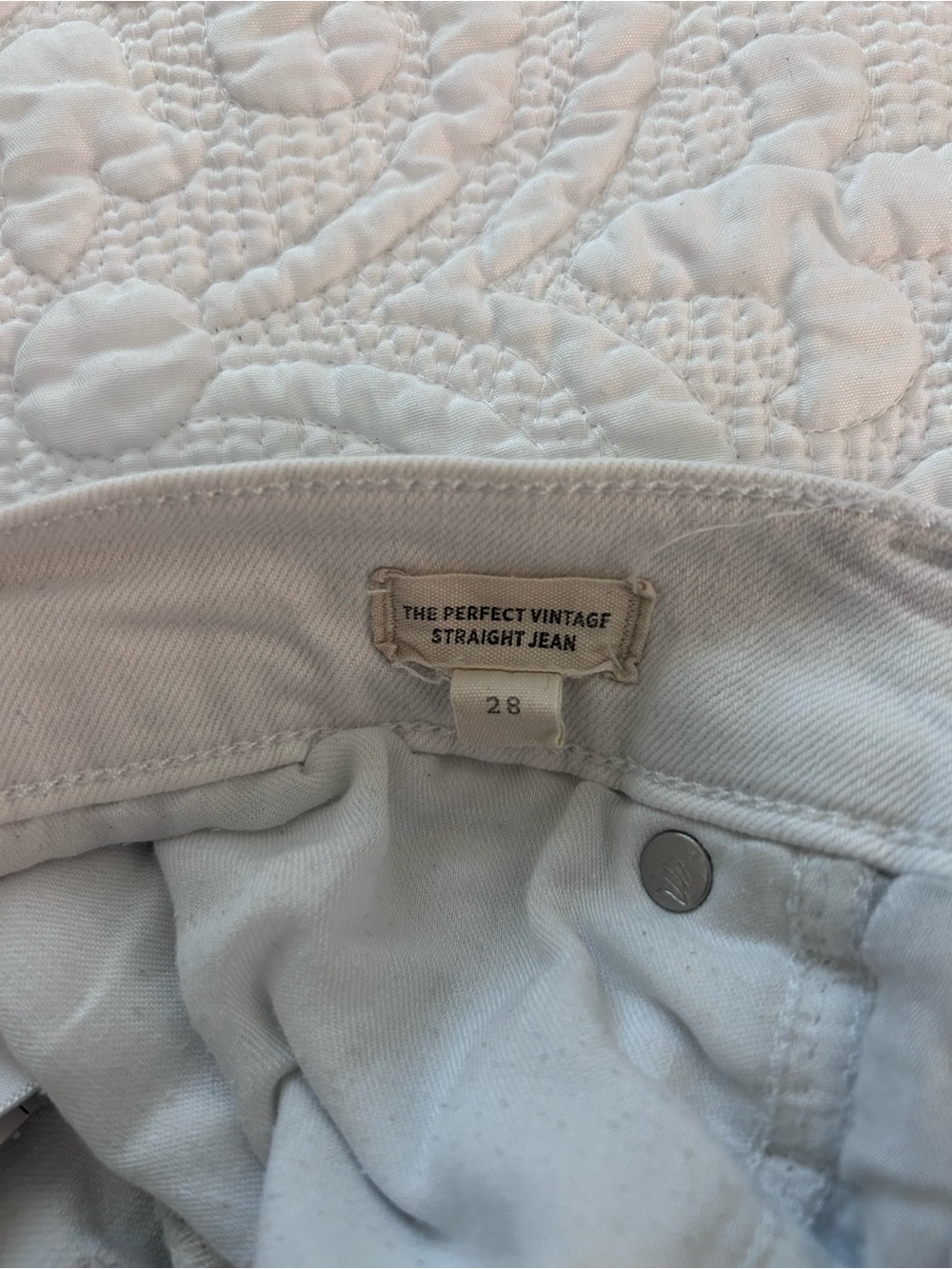 Madewell the perfect vintage Straight Jean - White - Size 28